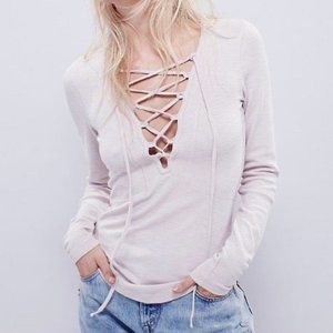 Free People Lucky Lace Up Top